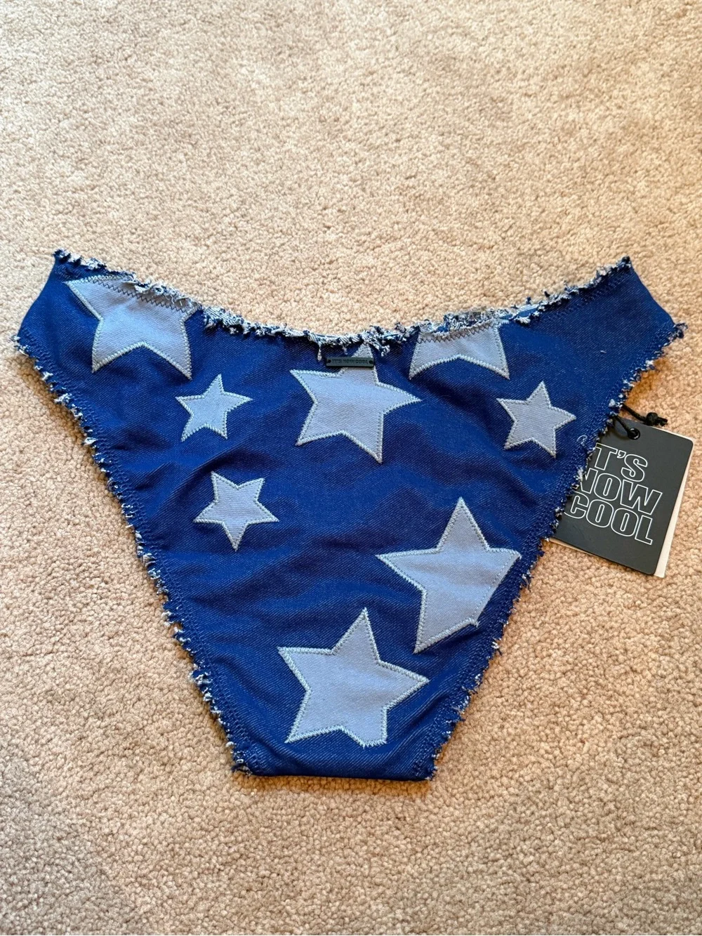 NWT new medium free people it’s cool now high curve denim star bikini bottom